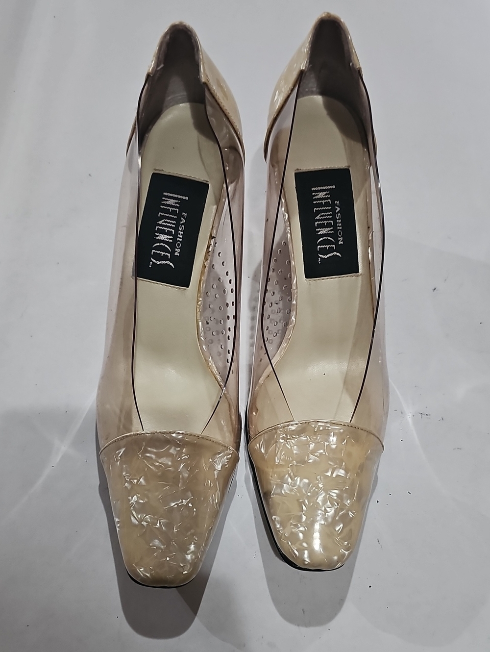 Clear Nude Pointed Toe Pumps